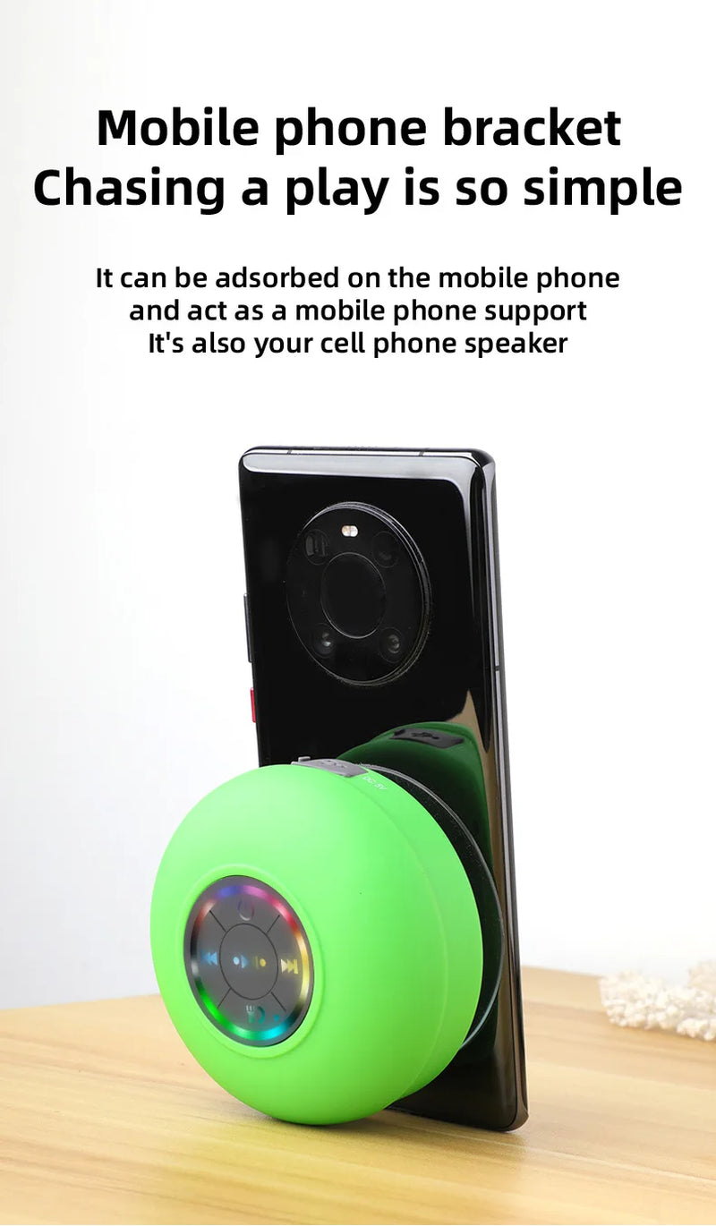 Experience Ultimate Sound with Our Vibrant Waterproof Bluetooth Shower Speaker - Suction Cup & LED Lights for Unmatched Portability