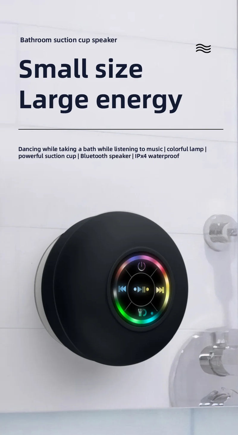 Experience Ultimate Sound with Our Vibrant Waterproof Bluetooth Shower Speaker - Suction Cup & LED Lights for Unmatched Portability