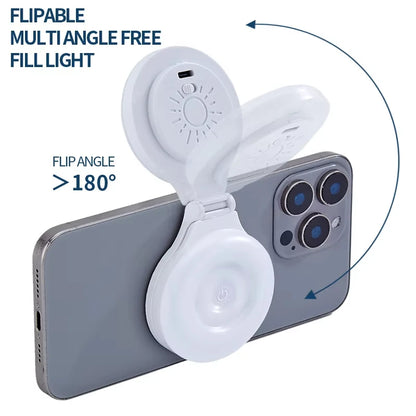 Illuminate Your Selfies with the Ultimate Portable Magnetic Phone Selfie Light - Rechargeable & Adjustable for Perfect Photography!