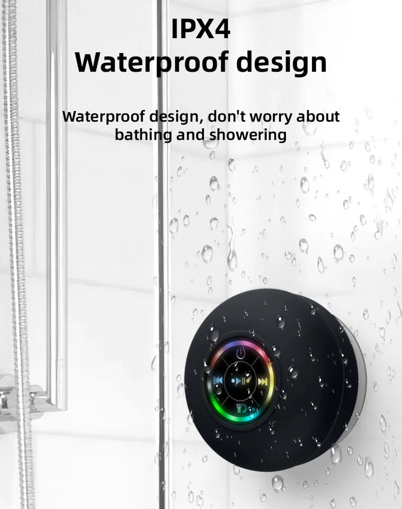 Experience Ultimate Sound with Our Vibrant Waterproof Bluetooth Shower Speaker - Suction Cup & LED Lights for Unmatched Portability