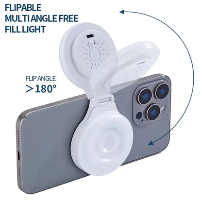 Illuminate Your Selfies with the Ultimate Portable Magnetic Phone Selfie Light - Rechargeable & Adjustable for Perfect Photography!