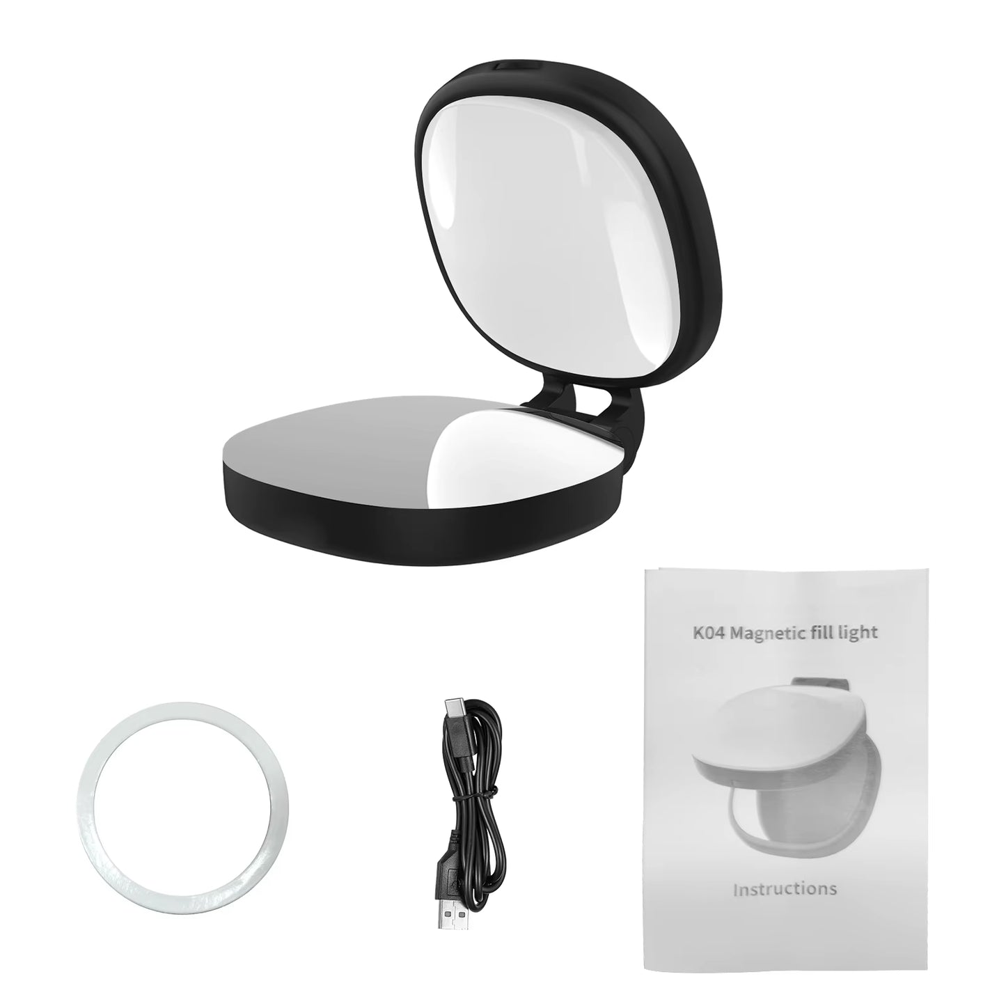 Phone Magnetic Beauty Selfie Light Live Stream Handheld Fill Light with Makeup Mirror Portable Outdoor LED Fill Light