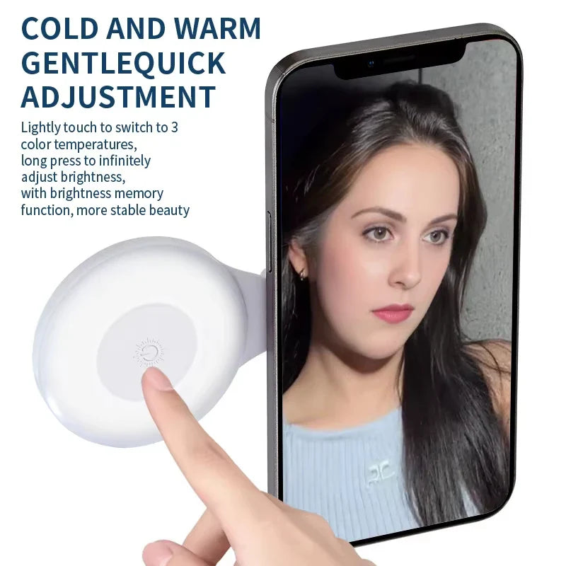 Illuminate Your Selfies with the Ultimate Portable Magnetic Phone Selfie Light - Rechargeable & Adjustable for Perfect Photography!